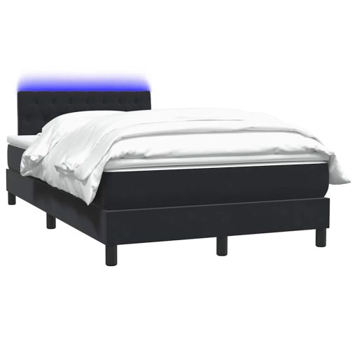 Giroletto A Molle Con Materasso Nero 120x210 Cm In Velluto - Image 3
