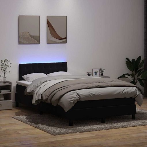 Giroletto A Molle Con Materasso Nero 120x210 Cm In Velluto - Image 4
