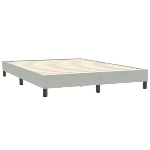 Giroletto A Molle Con Materasso Grigio Chiaro 160x210cm Velluto - Image 6