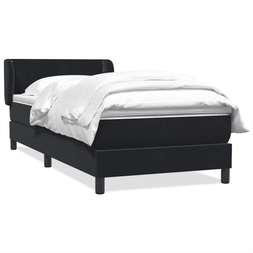 Giroletto A Molle Con Materasso Nero 80x210 Cm Velluto - Image 2
