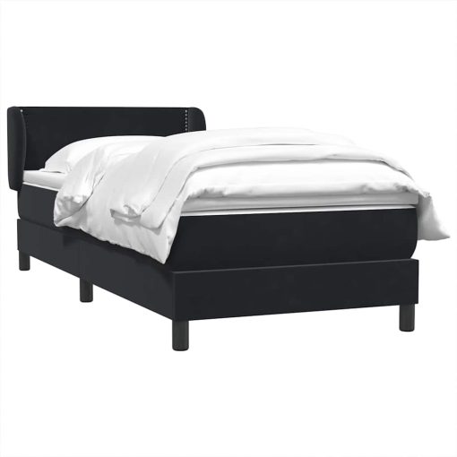 Giroletto A Molle Con Materasso Nero 80x210 Cm Velluto - Image 3