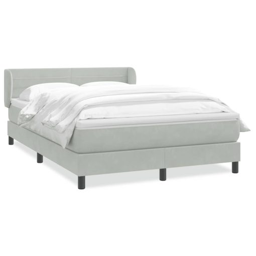 Giroletto A Molle Con Materasso Grigio Chiaro 160x220cm Velluto - Image 2