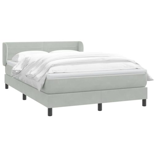 Giroletto A Molle Con Materasso Grigio Chiaro 160x220cm Velluto - Image 3