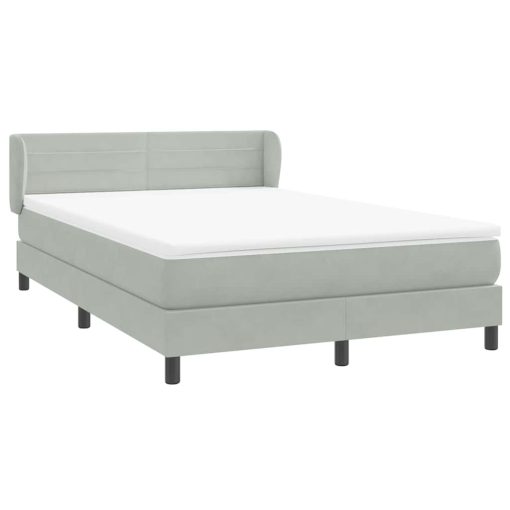 Giroletto A Molle Con Materasso Grigio Chiaro 160x220cm Velluto - Image 4
