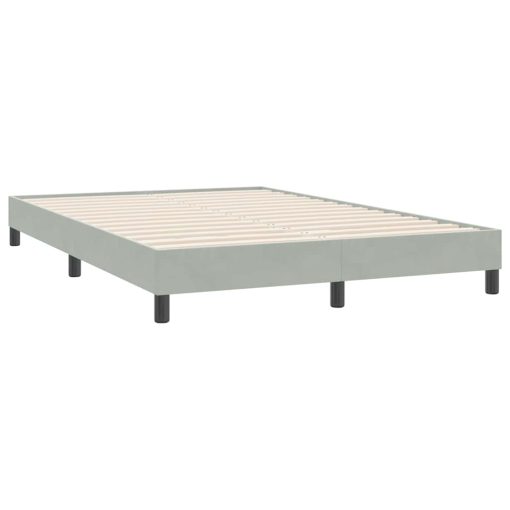 Giroletto A Molle Con Materasso Grigio Chiaro 160x220cm Velluto - Image 5