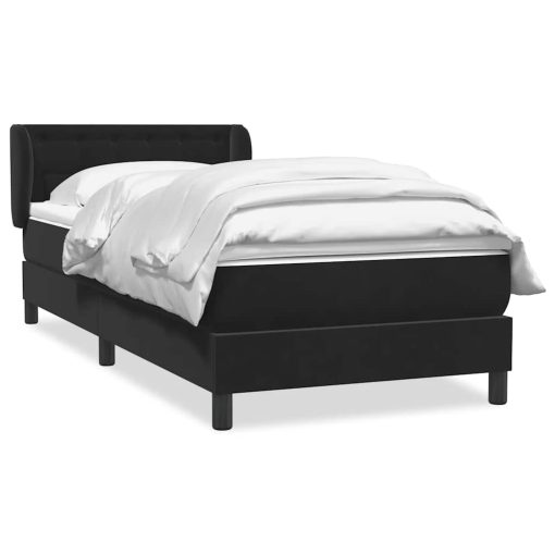 Giroletto A Molle Con Materasso Nero 80x210 Cm Velluto - Image 2