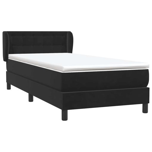 Giroletto A Molle Con Materasso Nero 80x210 Cm Velluto - Image 4