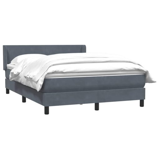 Giroletto A Molle Con Materasso Grigio Scuro 140x220 Cm Velluto - Image 4