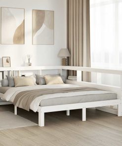 Letto Libreria Senza Materasso Bianco 140x190 Cm Legno Di Pino