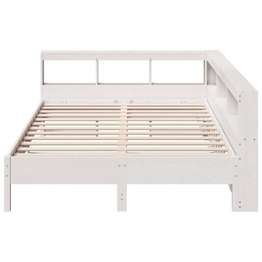 Letto Libreria Senza Materasso Bianco 150x200 Cm Legno Di Pino - Image 5