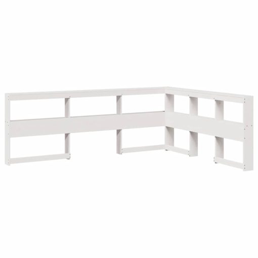 Letto Libreria Senza Materasso Bianco 150x200 Cm Legno Di Pino - Image 6