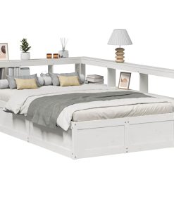 Letto Libreria Senza Materasso Bianco 140x190 Cm Legno Di Pino