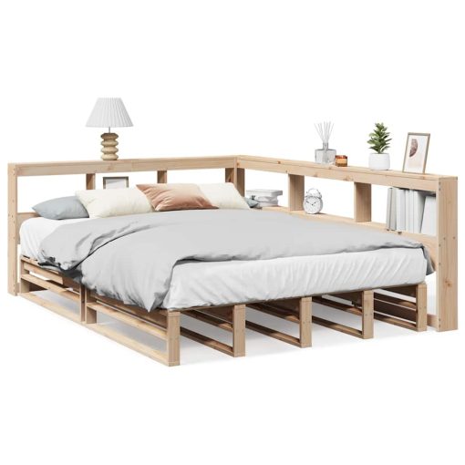 Letto Libreria Senza Materasso 135x190 Cm In Legno Di Pino - Image 2