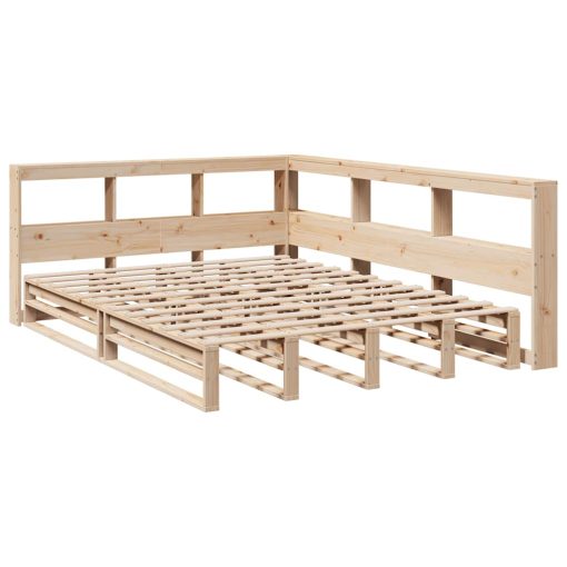 Letto Libreria Senza Materasso 135x190 Cm In Legno Di Pino - Image 3