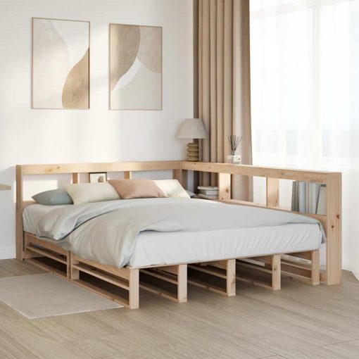 Letto Libreria Senza Materasso 135x190 Cm In Legno Di Pino - Image 4