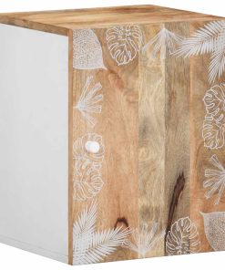 Mobile Pensile Da Bagno 38x33,5x48 Cm In Legno Massello Mango