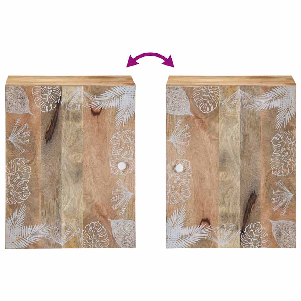 Mobile Pensile Da Bagno 38x33,5x48 Cm In Legno Massello Mango - Image 6