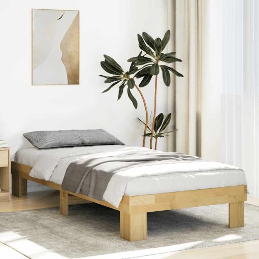 Struttura Letto Senza Materasso 100x200 Cm In Legno Di Rovere