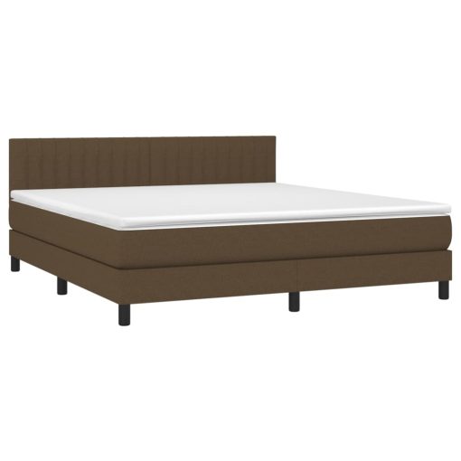 Letto A Molle Materasso E Led Marronescuro 180x200cm In Tessuto - Image 3