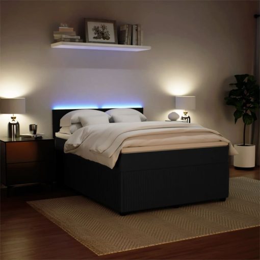 Giroletto A Molle Con Materasso Nero 140x190 Cm In Velluto - Image 4