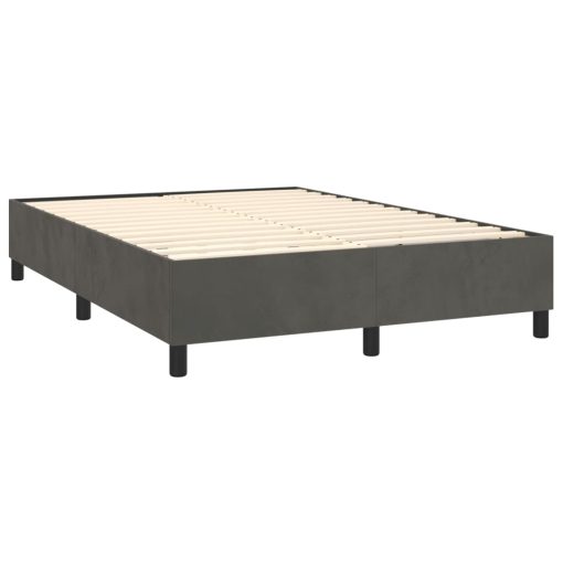 Giroletto A Molle Con Materasso Grigio Scuro 140x190 Cm Velluto - Image 4