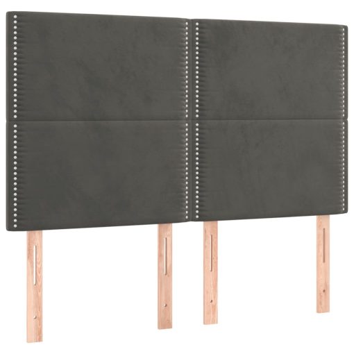 Giroletto A Molle Con Materasso Grigio Scuro 140x190 Cm Velluto - Image 5