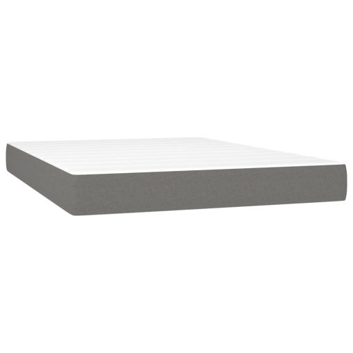 Letto A Molle Materasso E Led Grigio Scuro 140x190cm In Tessuto - Image 6