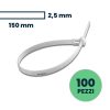 Cable Tie 2.5*150mm White 100pcs/pack