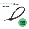Cable Tie 3.5* 250mm Black 100pcs/pack