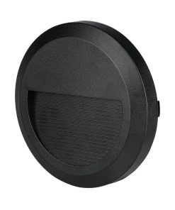 2w Led Step Light Black Body Round 3000k