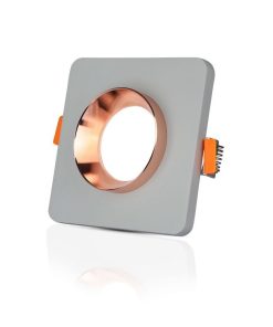 Gu10 Fitting Gypsum Metal Grey Recessed Light Matt Rose Gold Square