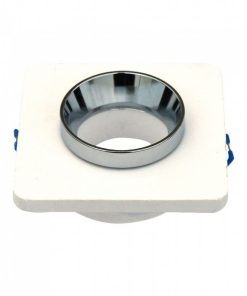 Gu10 Fitting Gypsum Metal White Plaster Light With Chrome Bottom Suqre