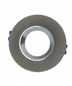 Gu10 Fitting Gypsum Metal Grey Recessed Light With Chrome Round