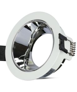 Gu10 Fitting White+chorme Round VT-872