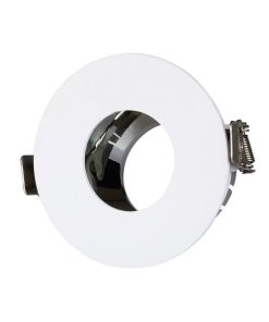 Gu10 Fitting White+chorme Round VT-873