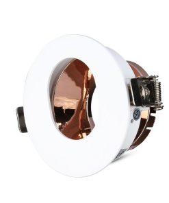 Gu10 Fitting White+rose Gold Round VT-874