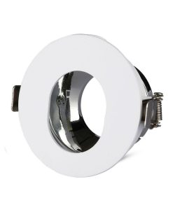 Gu10 Fitting White+chorme Round VT-874
