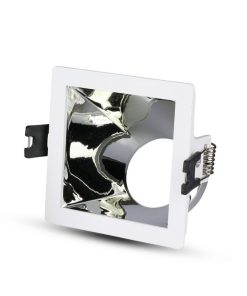 Gu10 Fitting White+chorme Square VT-875