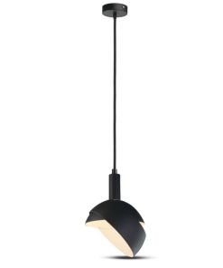 Plastic Pendant Lamp Holder E14 With Slide Aluminum Shade Black