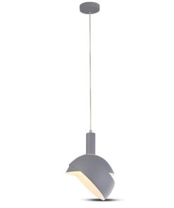 Plastic Pendant Lamp Holder E27 With Slide Aluminum Shade Grey