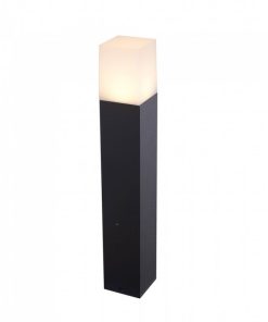 Gu10 Garden Floor Lamp Aluminum Body Square Black 80x80x500mm Ip54