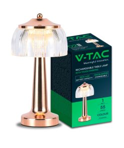 Led Table Lamp 1800mah Batteryd:13.5*26.5 French Gold Body 3in1