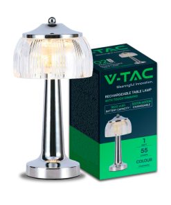 Led Table Lamp 1800mah Batteryd:13.5*26.5 Chrome Body3in1