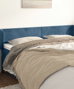 Testiera Ad Orecchio Blu Scuro 183x23x78/88 Cm In Velluto