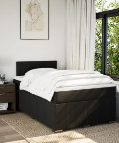 Giroletto A Molle Con Materasso Nero 120x200 Cm In Tessuto