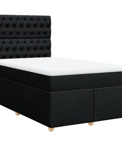 Giroletto A Molle Con Materasso Nero 120x200 Cm In Tessuto