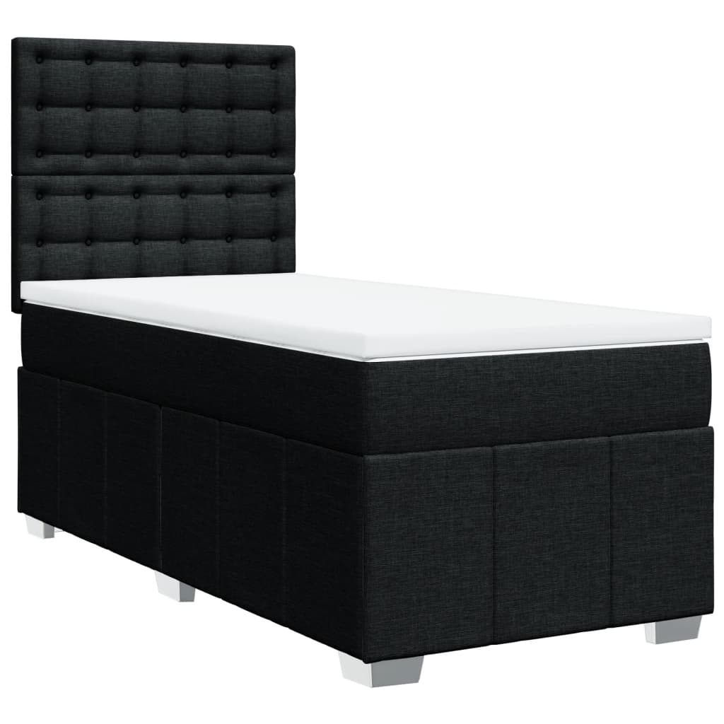 Giroletto A Molle Con Materasso Nero 100x200 Cm In Tessuto