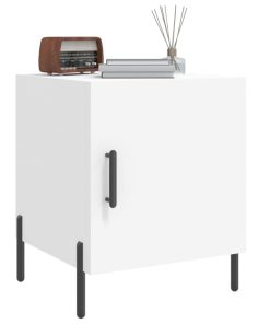Comodino Bianco 40x40x50 Cm In Legno Multistrato