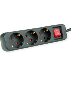 Roline Ciabatta Elettrica, 3x, Con Interruttore, Nero, 1.5m, Shuko