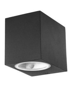 Wall Sleek Fitting Gu10 Aluminium Body Square Black 1 Way Ip44